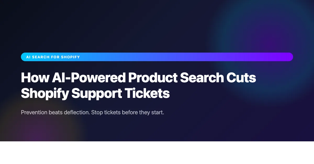 How In-App AI Search Reduces Shopify Support Tickets